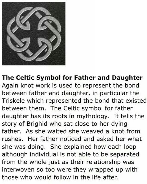 Symbol For Father And Daughter, Father Daughter Celtic Knot, Celtic Symbols And Meanings, Father Daughter Tattoos, Celtic Knot Tattoo, Father Tattoos, Irish Tattoos, Knot Tattoo, Celtic Symbol