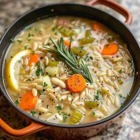 cookefast | Zesty Lemon White Bean Orzo Soup for the Soul | Facebook Zesty Lemon White Bean Orzo Soup For The Soul, Zesty Lemon White Bean Orzo Soup, White Bean Orzo, Lemon Orzo Soup, Lemon Soup, Lemon Orzo, Soups Stews Chilis, Orzo Soup, Dinner Plans