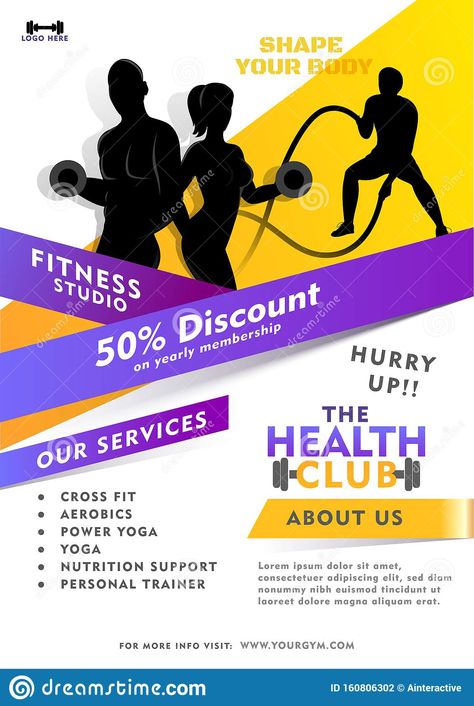 Offer Poster Design, Gym Advertising, Advertising Template, Offer Poster, Yoga Nutrition, Poster Design Layout, Abstract Template, Power Yoga, Fitness Club