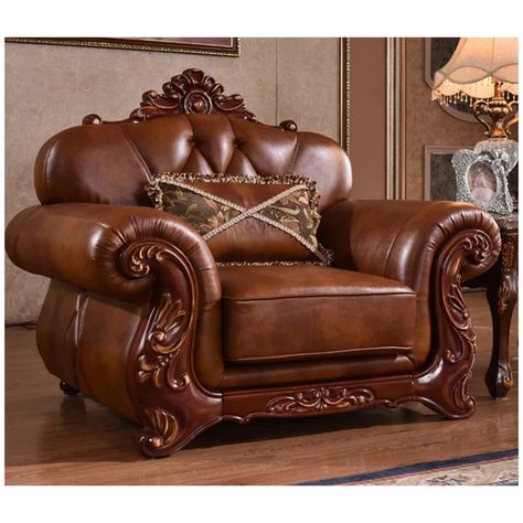 High Quality European Antique Living Room Sofa Furniture Genuine Leather Set Xhs008 - Living Room Sofas - AliExpress Sofa Kulit, Antique Living Room, Furnitur Ruang Keluarga, Oak Armchair, Set Sofa, Tufted Arm Chair, Oak Chair, Tufted Leather, Leather Accent Chair