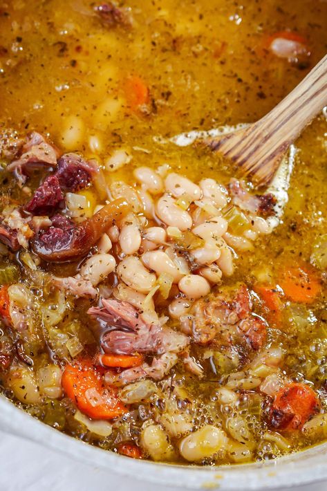 Hammocks And Beans, Beans And Ham Hocks, What To Serve With Ham, Hock Recipes, Lima Beans And Ham, Crockpot Ham And Potatoes, Beans With Ham, Ham Hock Soup, Ham Hock Recipes