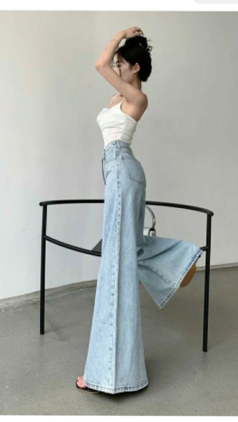 Oversized Denim Pants, Boho Style Jumpsuit, Trousers Baggy, Female Clothes Outfits, Stylish Outfits Casual, Pants Elegant, High Waist Trousers, Modest Dresses Casual, Normal Clothes