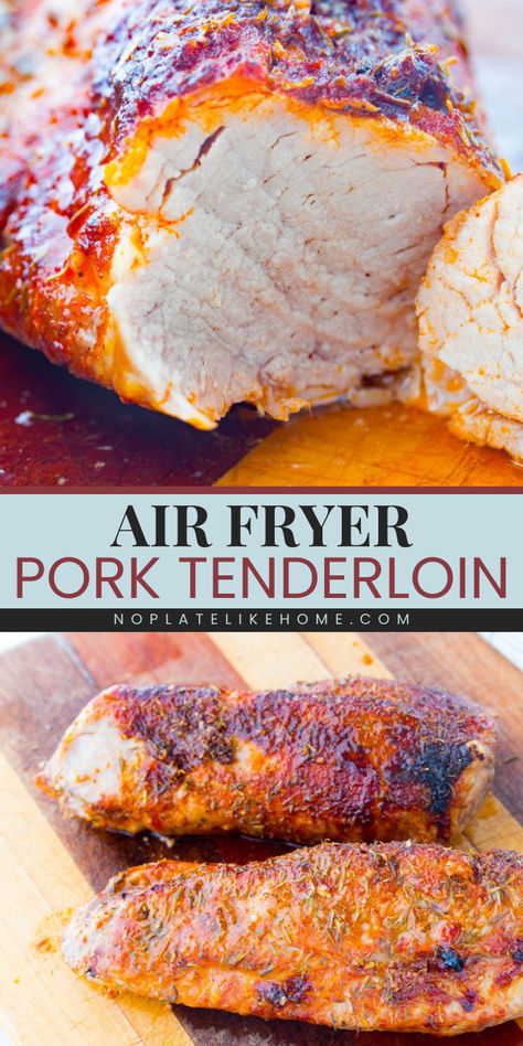 Add this Air Fryer Pork Tenderloin to your Easter dinner menu! This delicious Easter main dish is smoky, slightly sweet, and spicy. Pin this air fryer recipe for dinner tonight! Ideas With Pork Chops, Dinner Ideas With Pork Chops, Dinner Ideas With Pork, Meal Ideas For The Week, Air Fryer Pork Tenderloin, Air Fryer Recipes Pork, Juicy Pork Tenderloin, Air Fryer Pork, Turkey Tenderloin