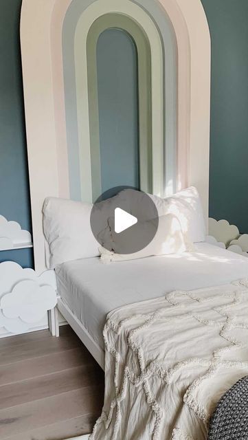 Anne Marie Williams | DIY & Design on Instagram: "3D Rainbow & Cloud Headboard blog post is up and linked in profile!  #kidsroomdecor #kidsroomdesign #rainbowrooms #rainbowheadboard #bedroomkids #bedroomdesignideas" Cloud Headboard, Rainbow Rooms, Rainbow Headboard, 3d Rainbow, Bed Headboard, Rainbow Cloud, Transitional House, Linked In Profile, Anne Marie