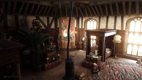 Hogwarts Legacy Gryffindor Dorm, Hogwarts Legacy Shifting, Hogwarts Apartment, Hogwarts Legacy Gryffindor Common Room, Gryffindor Common Room Hogwarts Legacy, Gryffindor Dorm Room Aesthetic, Hogwarts Dorm Aesthetic, Gryffindor Dorm Room, Hogwarts Legacy Gryffindor