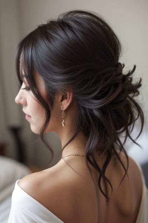 2. Fashion: #fashion, #style, #outfitinspiration, #beauty Bridesmaid Hairstyles Brown Hair Updo, Bridesmaid Hair For Layered Hair, Bridesmaid Hair With Bangs Updo, Updos With Fascinators, Black Tie Updo Classy, Bridal Hair Updo Brunette, Bridal Updo Bangs, Bridal Updo With Curtain Bangs, Event Updo Hairstyle