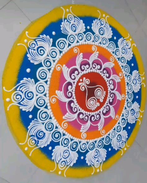 Free Hand Rangoli Designs Simple, Sanskar Bharti Rangoli, Sanskar Bharti Rangoli Designs, Rangoli Designs Simple, Design Rangoli, Very Easy Rangoli Designs, Rangoli Designs Photos, Rangoli Designs Simple Diwali, Latest Rangoli