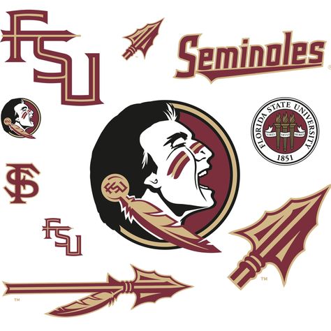 Seminole Art, Florida State Logo, Fsu Logo, Florida Logo, Florida State Seminoles Logo, Florida State Seminoles Football, Helmet Decals, Florida State Football, Seminole Indians