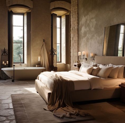 Tuscan Countryside Home Concept: Beautiful and Refined Dream House Aesthetic, Tuscan Villa, Countryside House, Beautiful Interior Design, Bathroom Designs, Decor Bathroom, House Entrance, Home Wallpaper, Backyard Decor