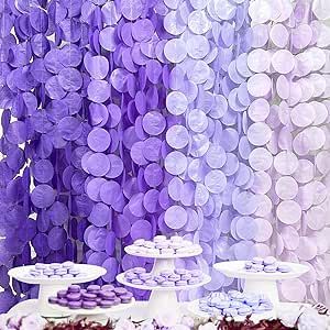 205Ft Lavender Party Decoration Ombre Purple Polka Dot Backdrop Streamer Tissue Paper Circle Dot Hanging Garland for Birthday Bachelorette Wedding Bridal Shower Engagement Lilac Violet Party Supplies Purple Bachelorette Party, Lavender Party, Purple Party Decorations, Hen Party Decorations, Paper Circle, Purple Tissue Paper, Ombre Purple, Garland Backdrops, Paper Streamers