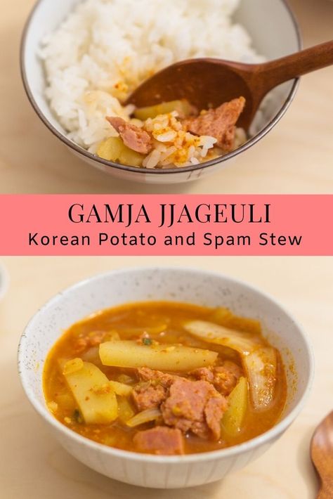 Korean Potato Soup, Spam Recipes Dinners, Cottage Cooking, Korean Potatoes, Korean Meals, Cultural Dishes, Spam Recipes, Korean Soup, Potato Stew