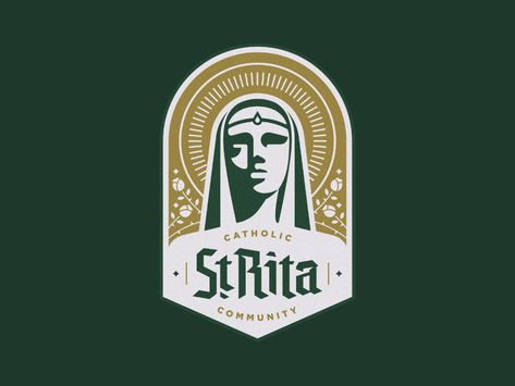 Natur Tattoo Arm, Desain Ux, Badge Illustration, Church Logo Design, St. Rita, Inspiration Logo Design, Logo Face, Church Logo, Isometric Design