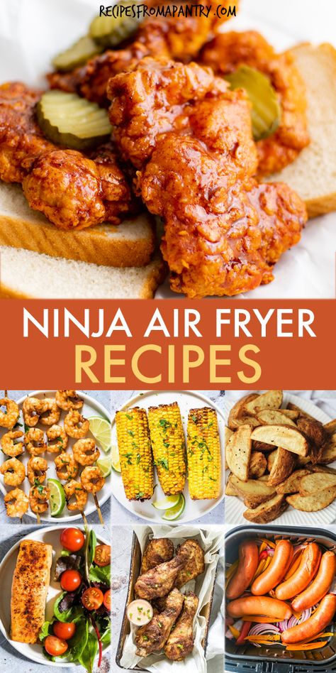 These easy Ninja Air Fryer recipes are a great way to cook up something quick in the Ninja Air Fryer and Grill or Ninja Foodi for breakfast, lunch, easy dinner and dessert. It includes chicken wings, Ninja air fryer chicken recipes, french fries, fish, nachos, burgers, Ninja Air Fryer vegetable recipes, Ninja Air Fryer steak and more. Click for the best Ninja Air Fryer Recipes #airfryer #ninja Ninja Foodi Air Fry Oven Recipes, Ninja Air Fryer Baking Recipes, Ninja Duel Air Fryer, Foodie Ninja Recipes, Ninja Flip Air Fryer Recipes, Healthy Ninja Foodi Recipes, Ninja Air Fryer Oven Recipes, Ninja Foodi 10-in-1 Xl Pro Air Fry Oven Recipes, Ninja Foodi Recipes Air Fryer Oven