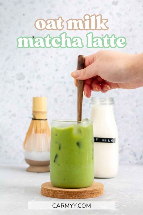 Matcha Oats, Matcha Tea Recipes, Matcha Drink Recipes, What Is Matcha, Oat Milk Recipe, Simple Syrups, Matcha Latte Recipe, Matcha Recipes, Matcha Smoothie