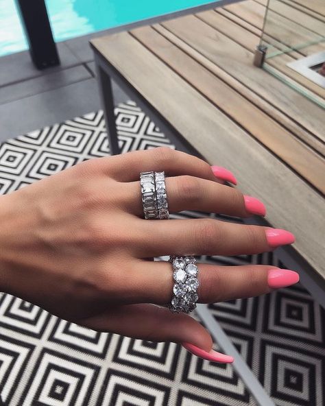 Kylie Jenner Rings, Iced Out Jewelry, Stacked Rings, Stacked Wedding Bands, Hot Jewelry, Gold Filled Ring, Women's Jewelry And Accessories, Cute Rings, Jewelry And Accessories