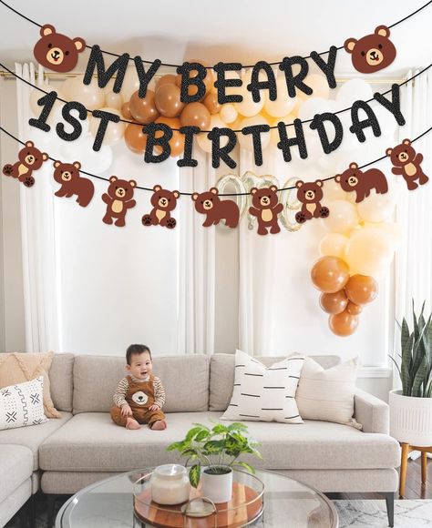 My Beary 1st Birthday Banner for Teddy Bear First Birthday Bear Themed 1st Birthday Decorations Baby Boy First Birthday Bear Theme, Bear Themed 1st Birthday Boy, Bear Theme First Birthday Boy, Teddy Bear 1st Birthday, Bear Theme Birthday, Bear 1st Birthday, My Beary First Birthday Theme, Beary 1st Birthday, Bear First Birthday