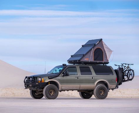 Chris Cordes on Instagram: “Vanlife is awesome, and @brattneyb Sprinter is beyond comfortable, but sometimes I still get the urge to go camping. I think I’ll do just…” Ford Excursion Diesel, Truck Conversion, Overland Gear, Trucks Ford, Expedition Portal, Tonka Truck, Expedition Truck, Cold Weather Camping, Brass Tacks