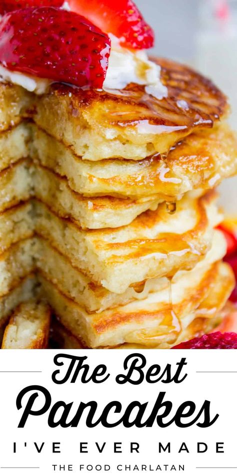 Betty Crocker Pancakes Recipes, Copycat Krusteaz Pancakes, Small Batch Buttermilk Pancakes, Pancakes From Scratch No Milk, Restaurant Style Pancakes, Crunchy Pancakes, Perkins Pancake Recipe, Pancake Recipe With Vinegar, Pancake From Scratch