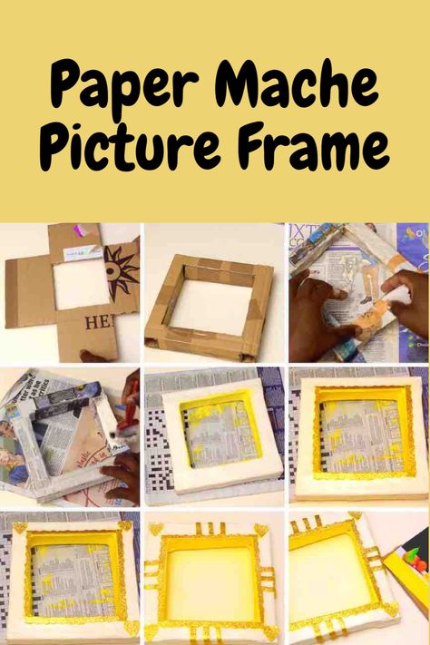 Paper Mache Frames Diy, Paper Mache Picture Frames, Paper Mache Frame, Photo Frame With Paper, Make A Photo Frame, Photo Frame Diy, Ruler Crafts, Paper Picture Frames, Frames Diy Crafts