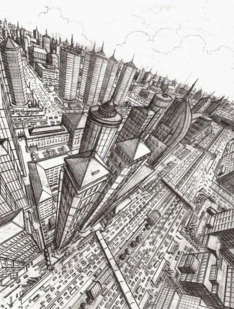 Pencil on Paper. Three-point perspective is an artwork on USEUM. It was created by Veri Apriyatno in 2004. USEUM is a social network that enables users to collect, document and share their most cherished art, for everyone to see, comment and… add to it. Our goal is to enable an international database of art that will be created and curated, solemnly and equally by every single user. One Point Perspective Birds Eye View, City Birds Eye View Drawing Perspective, Birds Eye View City Drawing, 3 Point Perspective Birds Eye View, Bird Eye Perspective Drawing, City Birds Eye View Drawing, Bird Eye View Architecture, Bird Perspective Drawing, 4 Point Perspective Drawing