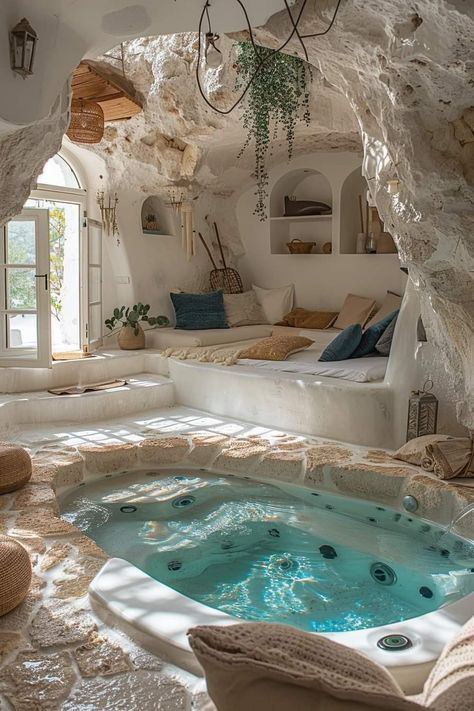 Mud House Interior, Cob Bathroom, Hippy House, Mediterranean Room, Adobe Home, Earthship Home, Sauna Design, Eco Architecture, Dream Life House