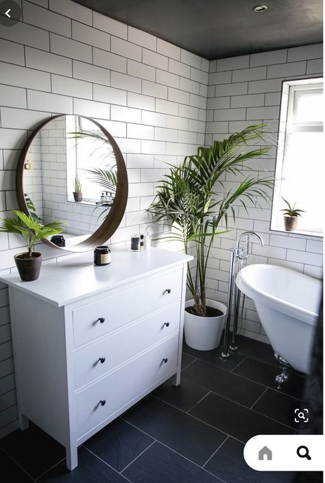 Bathroom Templates, Wickes Bathroom, White Tiles Grey Grout, Small Bathroom With Bath, Zen Bathrooms, Black Tile Bathrooms, Slate Floor, Dark Ceiling, Grey Grout