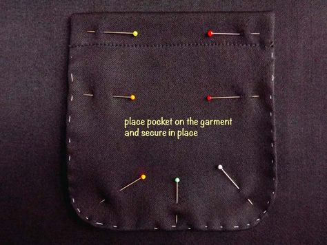 How to sew a patch pocket step 10 How To Sew Shirt Pockets, How To Sew A Patch Pocket, Sew On Pockets, How To Sew A Pocket On A Shirt, How To Sew Pockets Into A Jacket, How To Add Pockets To A Jacket, How To Make A Pocket, How To Sew A Pocket, Patch Pocket Pattern