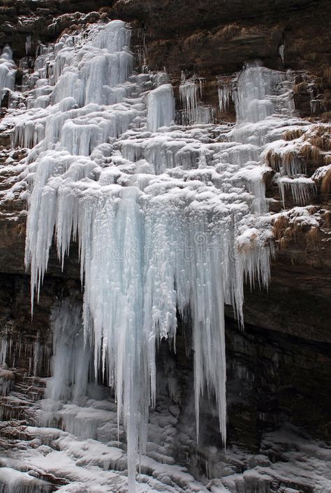 Frozen waterfall. Ice formation from a frozen waterfall above a cave. Photo take , #AFFILIATE, #formation, #frozen, #cave, #Frozen, #waterfall #ad Snow Cave, Ice Formations, Frozen Waterfall, Cave Photos, Nature Snow, Tiger Tooth, Sichuan China, China Image, Landscaping Images