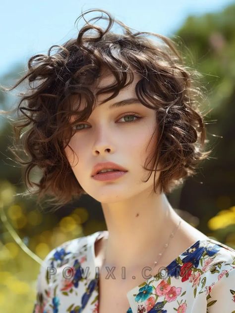 Women With Round Faces, Chin Length Haircuts, Asymmetrical Bob Haircuts, Flamboyant Gamine, Side Bangs Hairstyles, Funky Short Hair, Hair Adviser, Really Short Hair, Curly Short