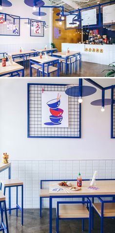 The Interior Of This New Restaurant Uses Asian Pop Culture References Bold Restaurant Design, Home Restaurant Ideas, Trendy Restaurant Design Inspiration, Asian Cafe, Asian Interior Design, Texas Design, Asian Restaurant, Coffee Shop Interior Design, Italian Interior Design