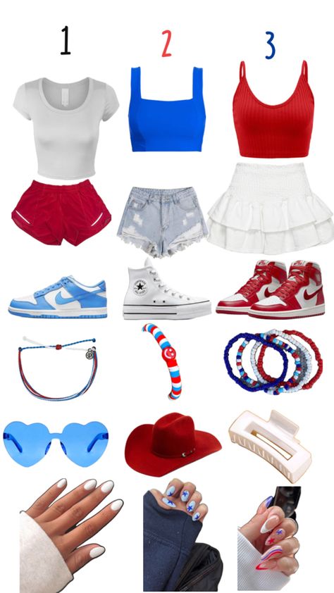 4 Of July Outfit, July Outfits, 4th Of July Outfit, Forth Of July, Casual Preppy Outfits, Trendy Outfits For Teens, 4th Of July Outfits, Weekly Outfits, Lazy Day Outfits