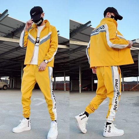 Tracksuit Streetwear, Pants 2020, Harem Pants Hip Hop, Harem Pants Men, Overalls Men, Men Tracksuit, Tracksuit Men, Sweat Suit, Cute Couple Outfits