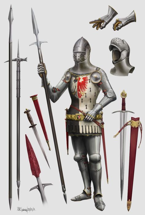 ArtStation - Early 15th Century Harness and Arms, Robbie McSweeney 15th Century Armor, Medieval Drawings, Armor Drawing, Medieval Artwork, Century Armor, Historical Warriors, Historical Armor, Ancient Warfare, Late Middle Ages