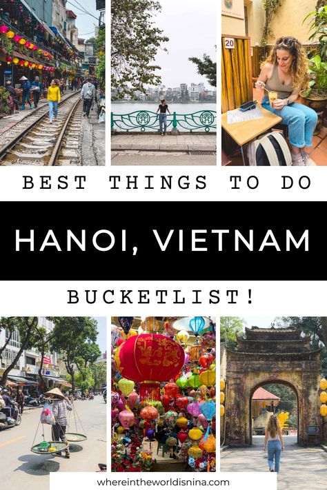 Whether you're a food enthusiast, history buff, or nature lover, there is something for everyone in this diverse and fascinating destination. Check out this list of the best things to do in Hanoi, Vietnam if you're planning to travel to Hanoi! Hanoi Things To Do, Vietnam Vacation, Halong Bay Vietnam, Vietnam Itinerary, House On Stilts, Travel Asia, Asia Travel Guide, Halong Bay, Southeast Asia Travel