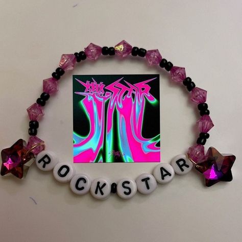 Skz Inspired Bracelet, Stray Kids Bracelet Ideas, Stray Kids Rockstar, Skz Bracelets, Stray Kids Jewelry, Skz Bracelet, Skz Crafts, Rockstar Bracelet, Skz Diy