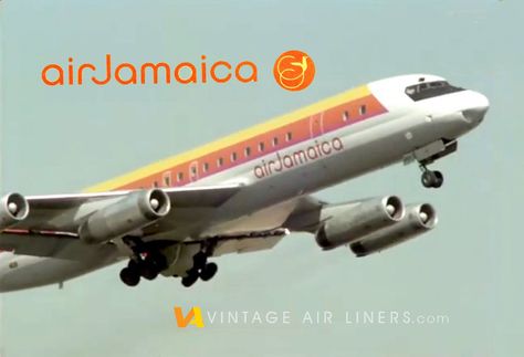 see more Air Jamaica here: https://vintageairliners.com/air-jamaica/ Air Jamaica, Douglas Dc 8, Vintage Air, Helicopter, Jamaica, See More