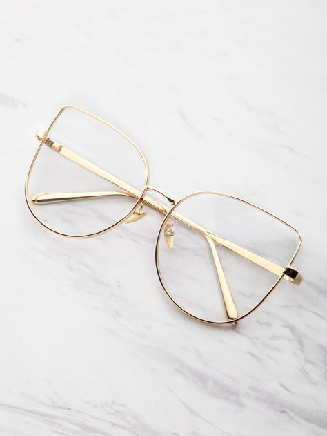 Cute Cat Eye Glasses, Cat Eye Specs, Elegant Gold Cat Eye Sunglasses With Glass Lenses, Elegant Gold Cat Eye Sunglasses, Rose Gold Cat Eye Glasses, Cute Glasses Frames, Cheap Glasses, Classy Glasses, Glasses Frames Trendy