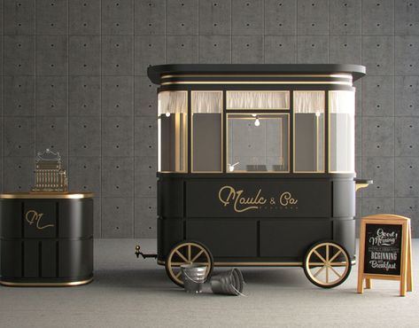 Food Stall Design, Mobile Coffee Shop, Food Cart Design, Ice Cream Cart, Vintage Industrial Design, Coffee Truck, Industrial Design Furniture, Kiosk Design, Food Truck Design