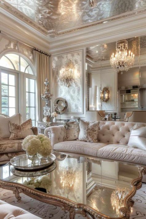 Luxurious Sitting Room, French Style Homes Interior Luxury, Royal Aesthetic Living Room, French Luxury Aesthetic, Fancy Living Rooms Luxury, Living Room Aesthetic Vintage, Opulence Aesthetic, Elegant Vintage Aesthetic, Expensive Home Decor