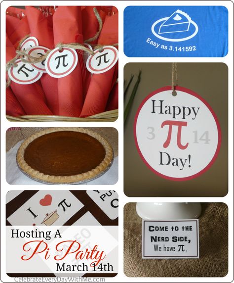 Pi Day Party - Celebrate Every Day With Me Pie Day Party, Math Party Ideas, Math Themed Party, Pi Party, Pi Day Party, Work Event Ideas, Random Holidays, Birthday Pies, Nerd Party