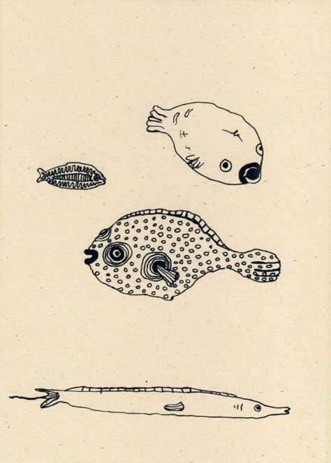 Fishes Drawing, Fish Illustrations, Fish Drawings, Arte Inspo, Arte Sketchbook, Red Sea, Sea Fish, Funky Art, Cute Tattoos