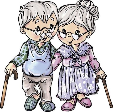 Anniversary Clipart, Old Couple, Growing Old Together, Old Couples, Art Impressions, Grandma And Grandpa, Digi Stamps, Grandparents Day, Digital Stamps