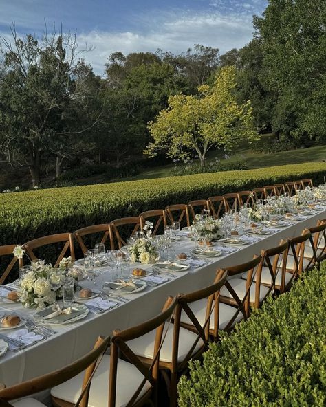 my favourite moments from our wedding reception 🤍 1. Jon seeing me for the first time in my reception dress @maellebride 2. dainty &… | Instagram Outdoor Wedding Reception Long Table, Family Style Wedding Dinner Table, Wedding Tablescapes Long, Syrian Wedding, Parisian Dinner, Family Style Weddings, Outdoor Tent Wedding, Long Table Wedding, Wedding Spain