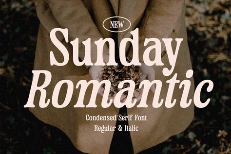 Sunday Romantic 1 Font Serif, Condensed Font, Cards Packaging, Romantic Fonts, Fashion Make Up, Restaurant Logo, Aesthetic Fonts, Font Inspiration, Graphic Design Fonts