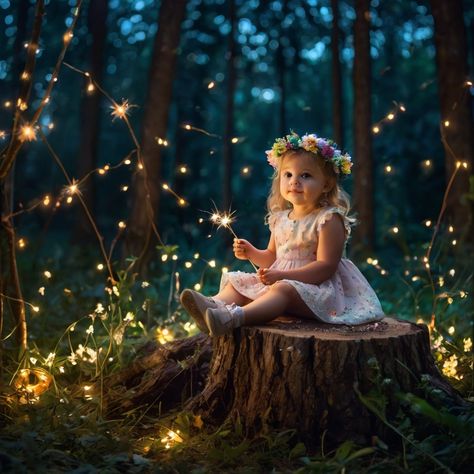 Enchanted Forest Theme Photoshoot, Toddler Fairy Photoshoot, Fairy Photoshoot Kids, Cenimatic Photography, Enchanted Photoshoot, Woodland Photoshoot, Fairy Shoot, Fairy Light Photography, Fairy Lights Photos