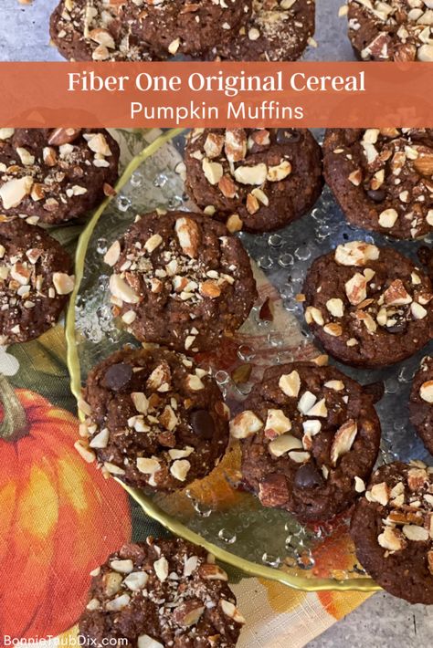 Fiber One Muffins, Fiber One Cereal Recipes, One Muffin Recipe, Fiber Muffin, Fiber Snacks, Breakfast Favorites, Pumpkin Muffins Easy, Cholesterol Lowering, Fiber One