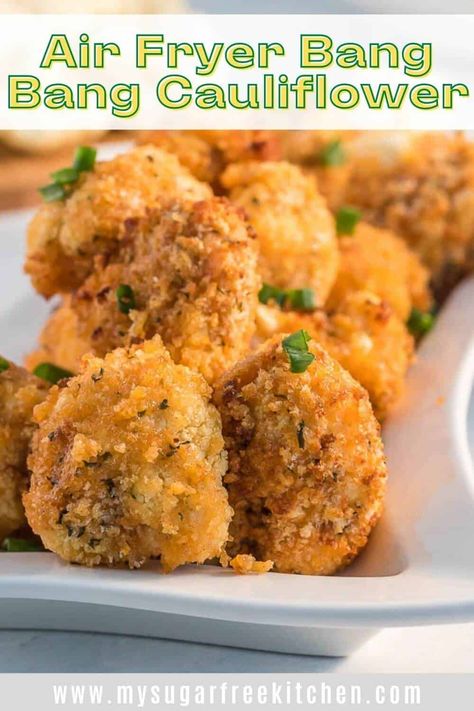 These Air Fryer Cauliflower Bites are quick and easy to make so that they come out roasted and crispy and perfectly tender on the inside. Air Frier Cauliflower Bites, Vegan Cauliflower Recipes Air Fryer, Air Fried Cauliflower Bites, Crispy Cauliflower Bites Air Fryer, Cauliflower Nuggets Air Fryer, Cauliflower In The Air Fryer, Breaded Cauliflower Air Fryer, Air Fry Cauliflower Recipes, Air Fried Cauliflower Recipes