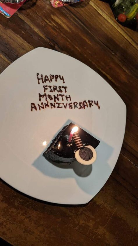 #cake #anniversary #chocolatecake 1st Month Anniversary Ideas, 1st Anniversary Celebration Ideas, 1month Anniversary Quotes, 3 Month Anniversary Ideas, Happy 1month Anniversary, 1st Month Anniversary Quotes, Aniversary Wishes To Boyfriend, 1 Month Anniversary Cake, One Month Anniversary Cake