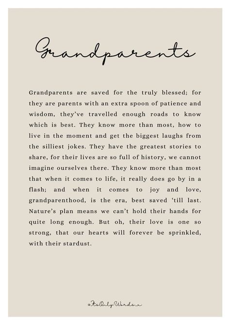 Grandparents Poem Print - Etsy Quotes About Grandparents, Poems About Grandparents, Grandparents Poem, Grandad Quotes, Grandparents Day Poem, Grandparent Quotes, Grandma Poem, Love My Son Quotes, Bereavement Quotes