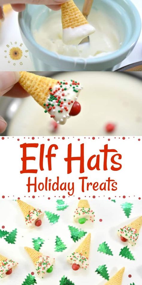 Holiday Treats Recipes, Elf Hats, Easy Holiday Treats, Xmas Treats, Easy Christmas Treats, Christmas Candy Recipes, Dessert Party, Holiday Snacks, Oreo Dessert